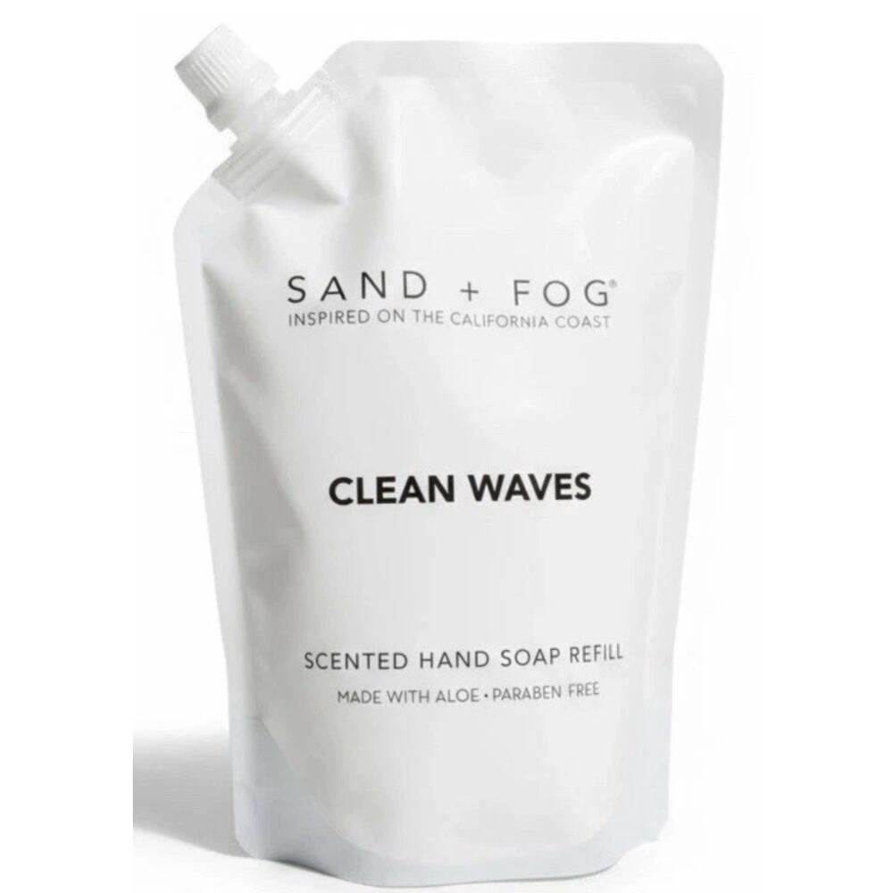 Sand + Fog Clean Waves Scented Hand Soap w/ Aloe Paraben Free Refill 34 oz New